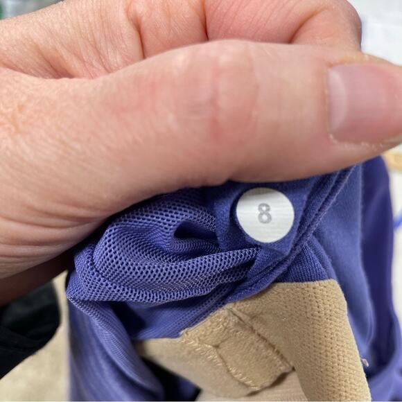 Lululemon Purple Striped T Back Tank Top Womens 8 Athletic Gorpcore Shirt Gym - Picture 5 of 7